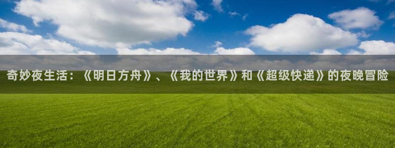 age动漫官网在线入口：奇妙夜生活：《明日方舟》、《我的世界》和《超级快递》的夜晚冒险